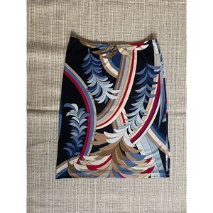 BCBGMAXAZRIA XS Y2K Abstract Print Skirt Artsy Multicolor 2000s Designer